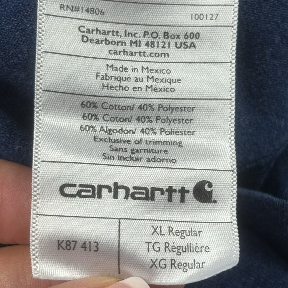 Carhartt Heavy Duty Original Fit Short Sleeve T-Shirt Mens Size XL Blue gallery