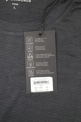 7 Diamonds Mens Core Crew Neck StripedTee Charcoal L 4-Way Stretch Quick Dry