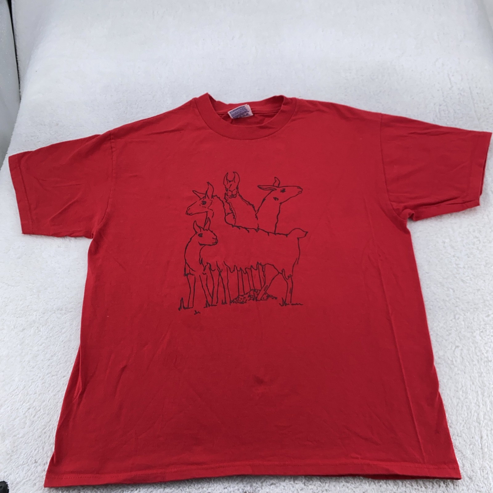 Vintage Llama Shirt Mens Large Nature Farm Animal Print 90s Tee gallery