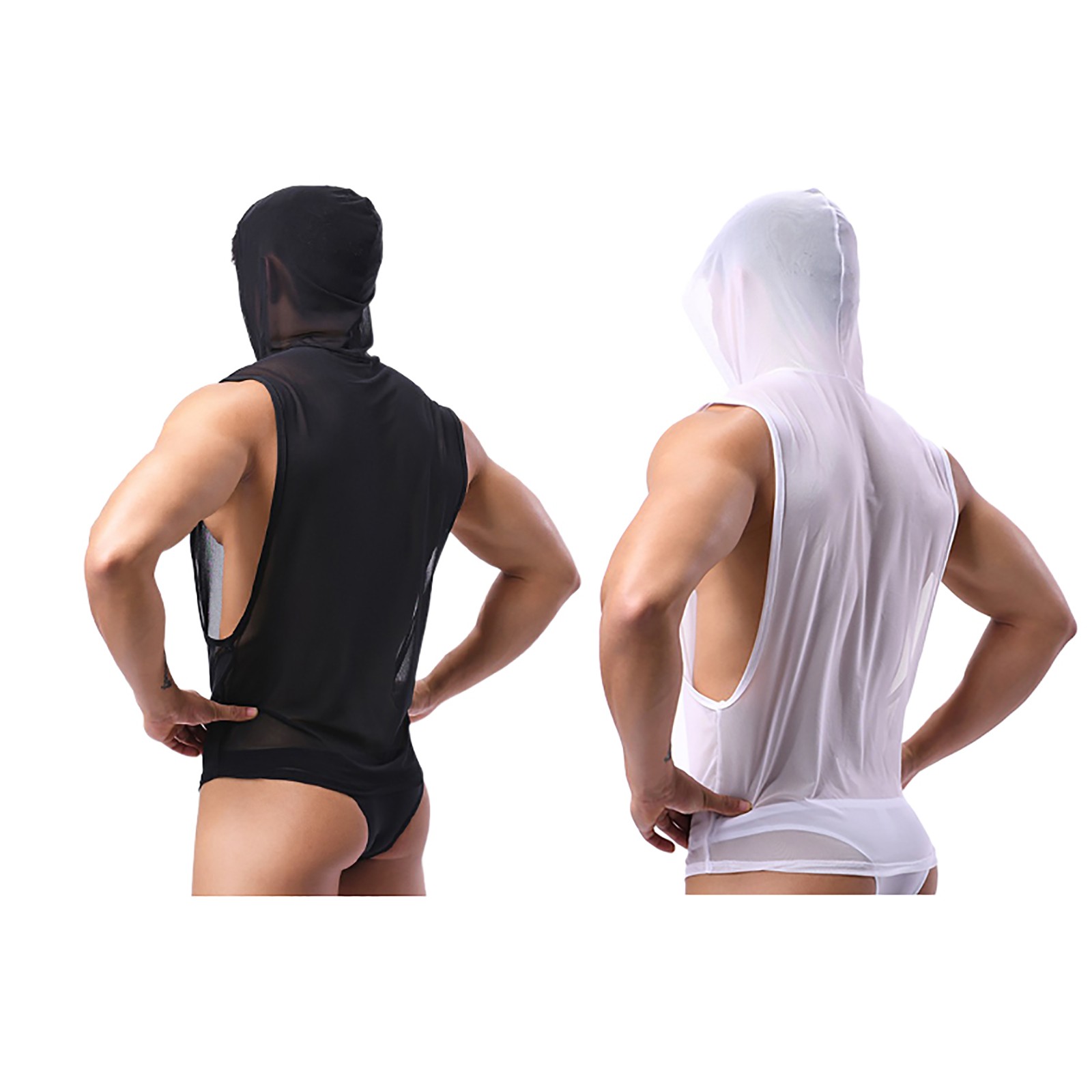 Men’s Tank Top Basic T-Shirt Breathable Shirts Nightclub Undershirts Sheer Vest
