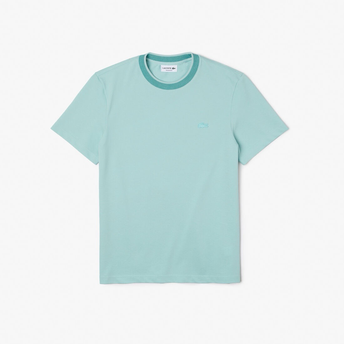 Lacoste Men's Regular Fit Stretch Pique T-shirt Tonal Ribbed Collar Size 6 XL gallery