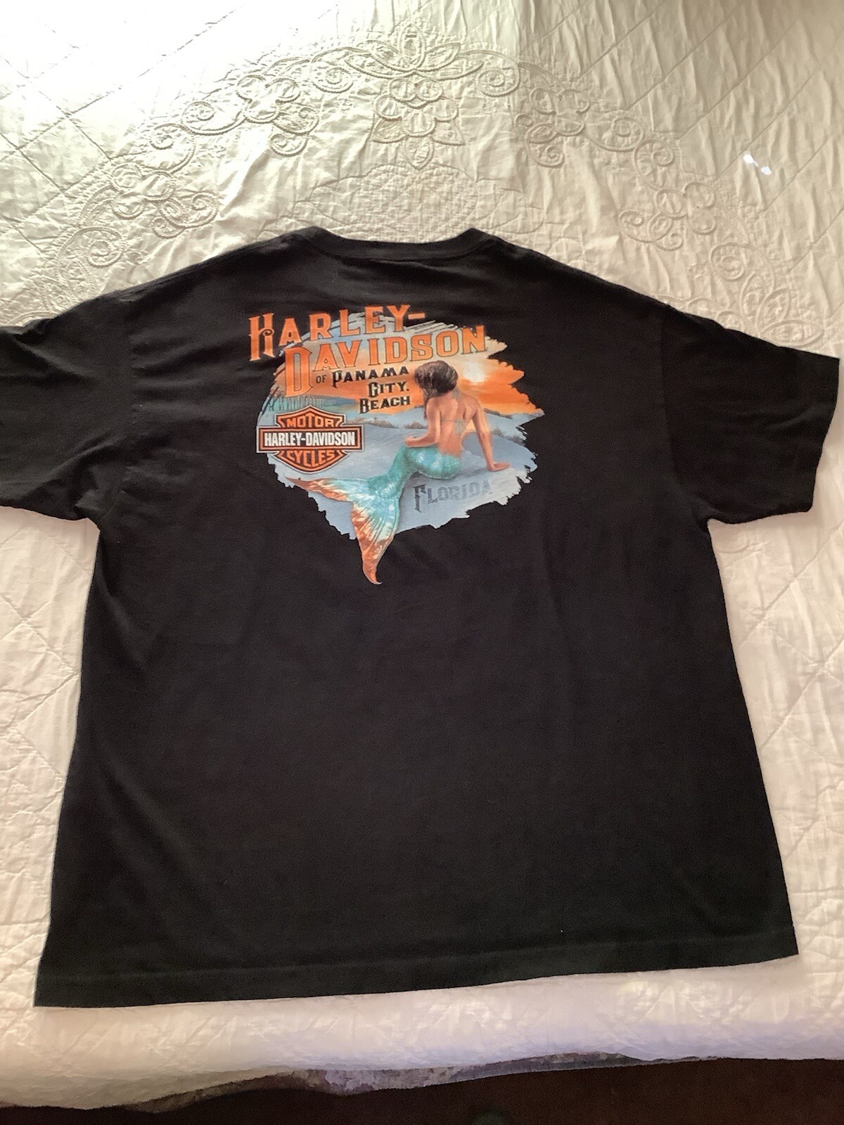 Harley Davidson T-SHIRT Mens 2XL Black P C Beach Florida 2019 Mermaid gallery