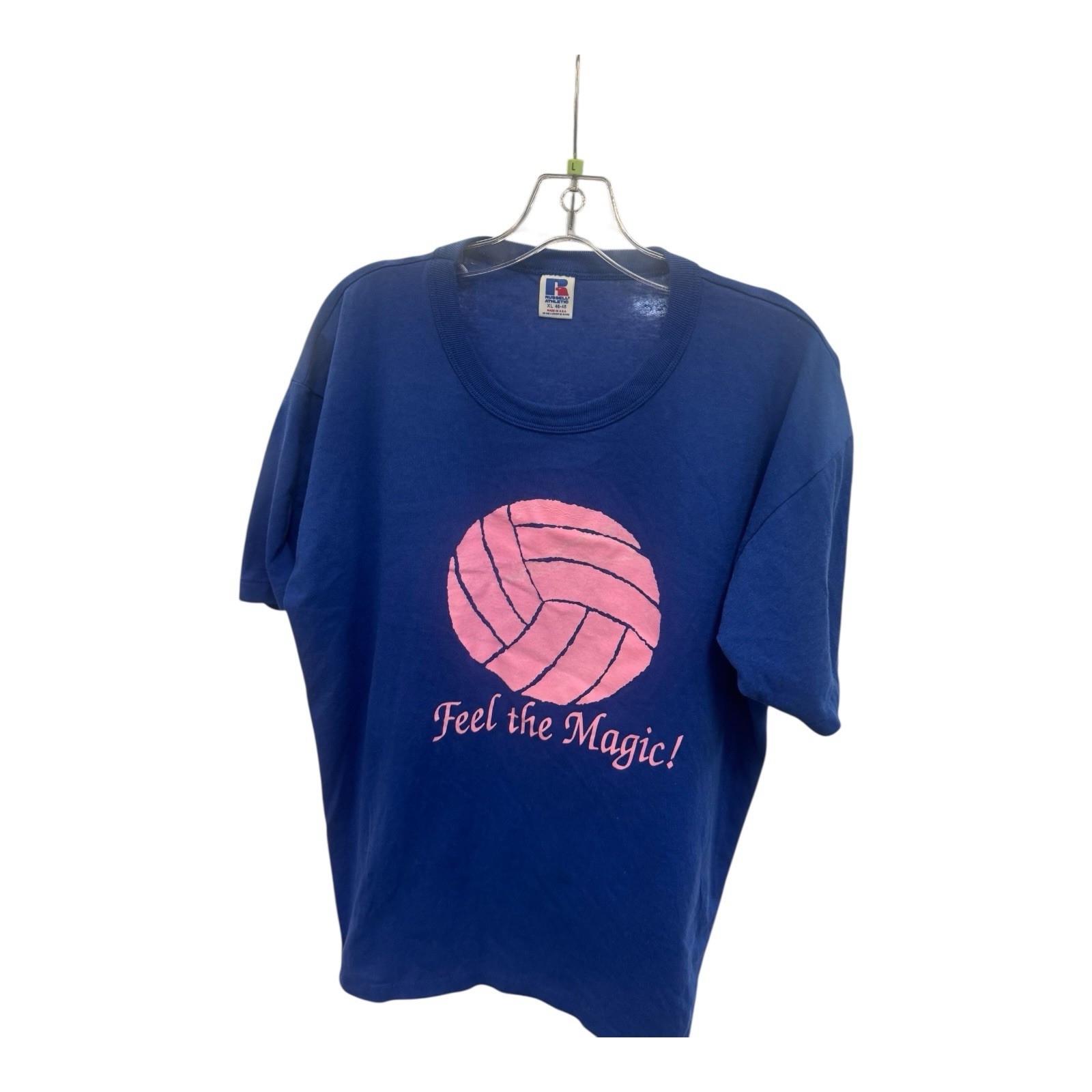 Vintage Russel Athletic Feel the Magic Volleyball Blue XL Single Stitch T-Shirt gallery