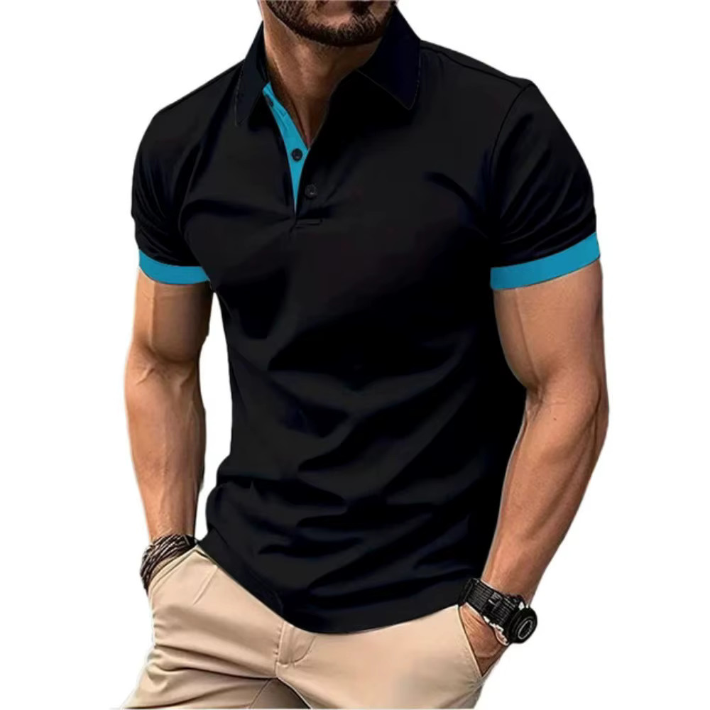 Men's Color Polo Shirt Slim Fit Casual Gym Tshirt Fashion Tee English Style Gift gallery