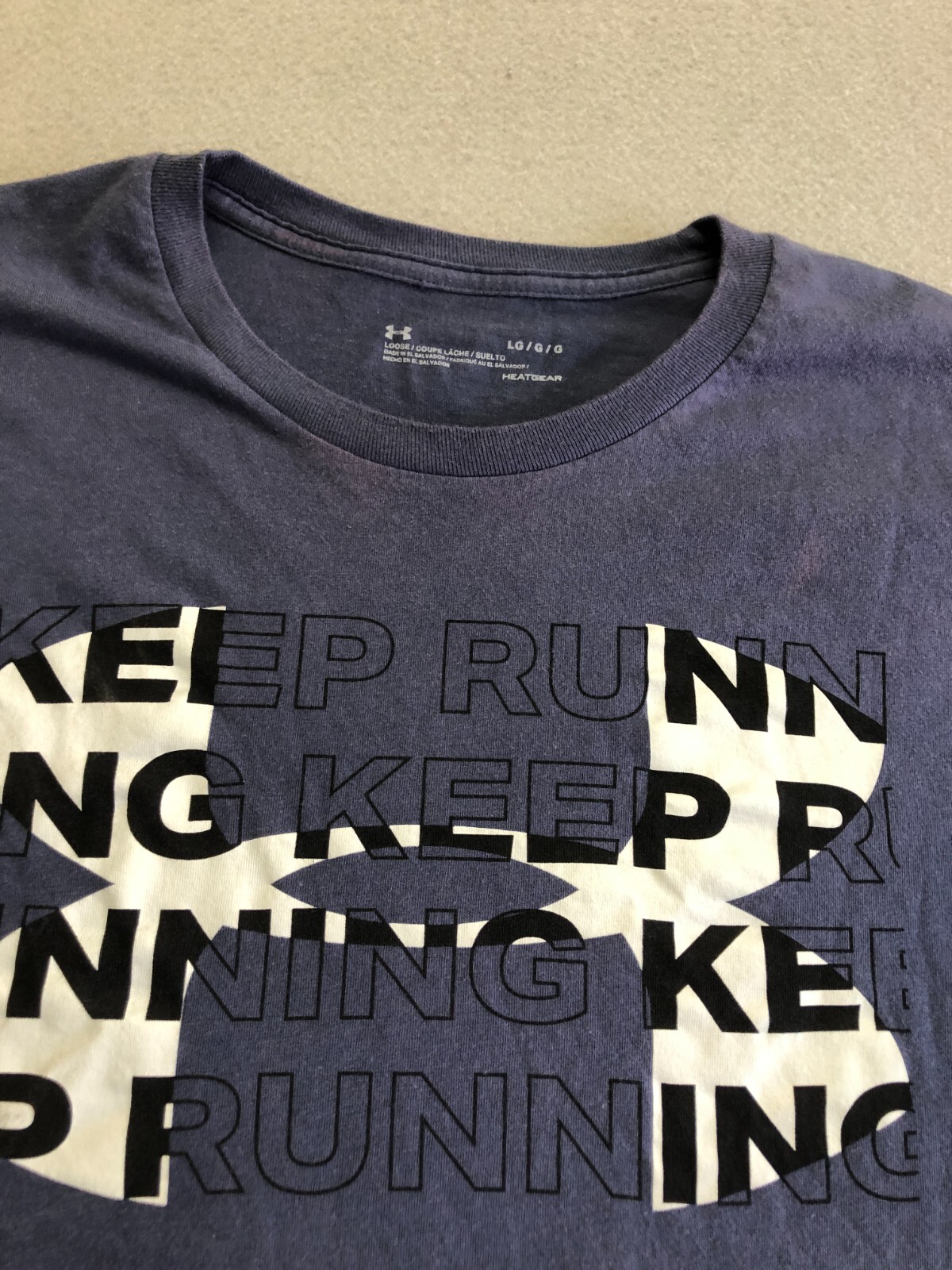 Under Armour Shirt Men's Large Keep Running Activewear Casual Graphic Tee gallery
