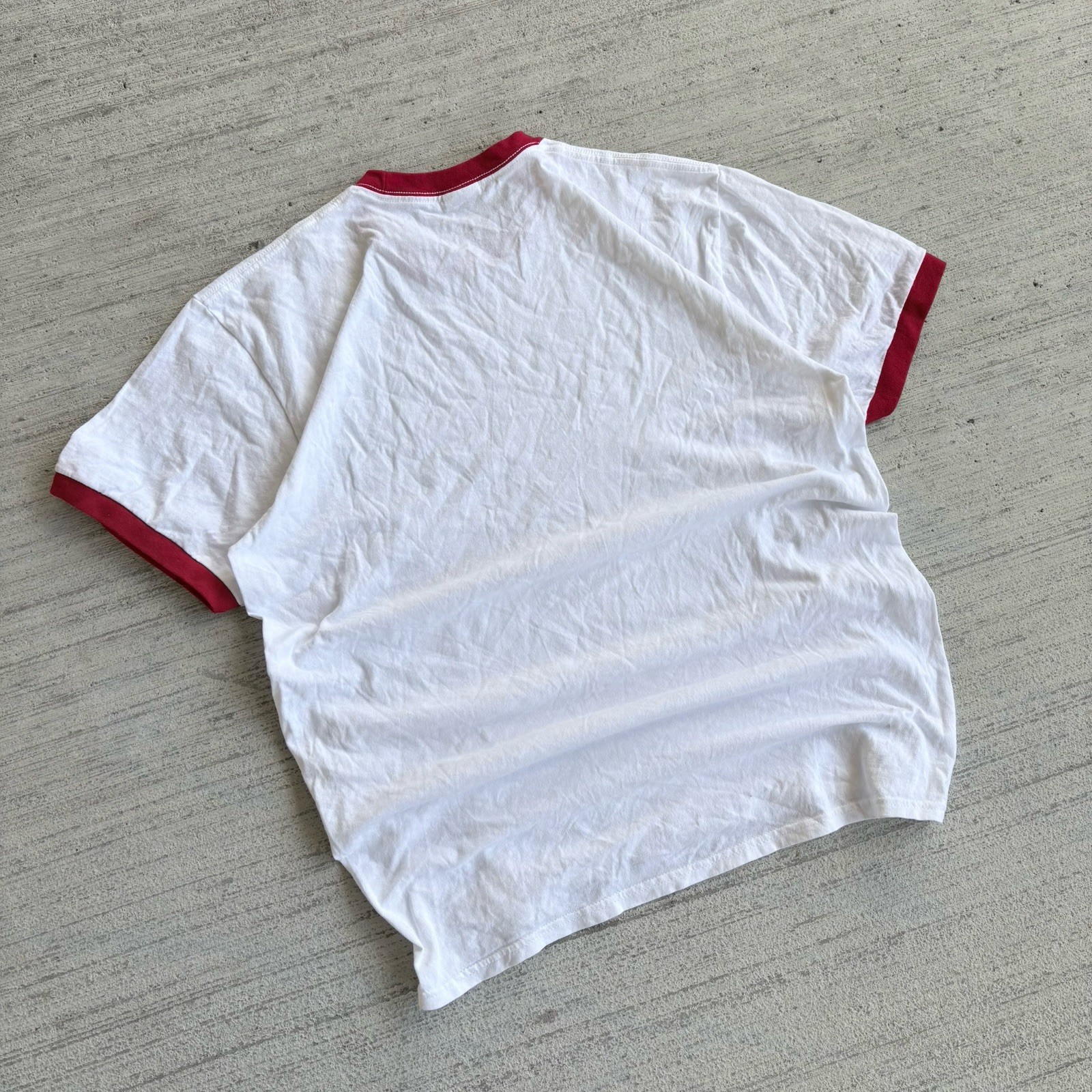 2000s Dirtbags & Dorks Ringer Tee Size Large Port & Company T-Shirt Red White gallery