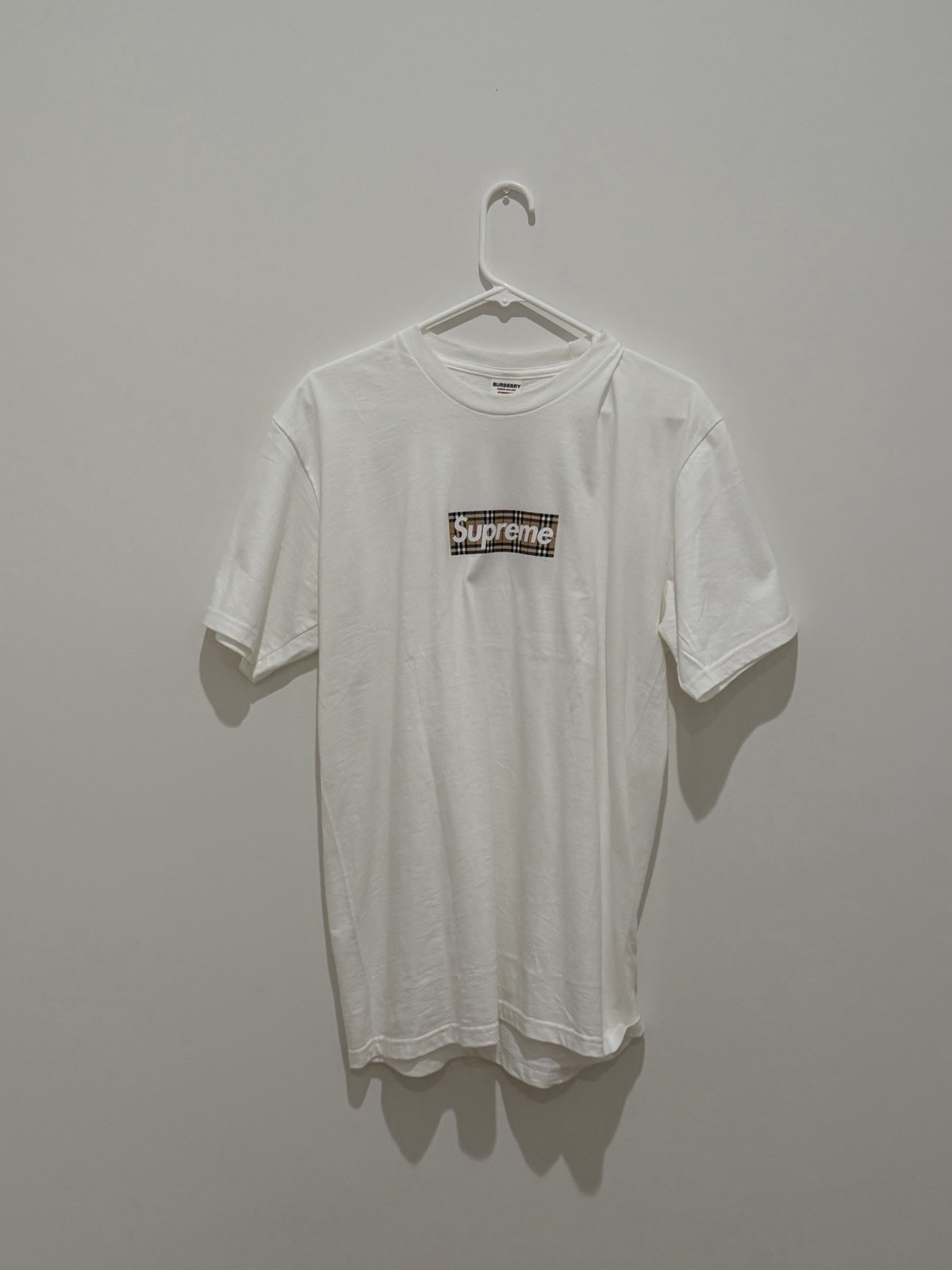 Supreme x Burberry Box Logo Tee (White). Size M. 100% Authentic. Fast Shipping. gallery