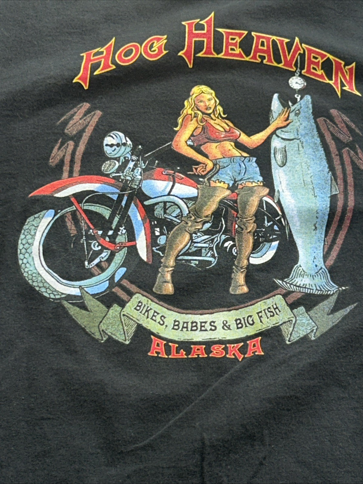 Biker Short Sleeve Black Shirt L Alaska gallery