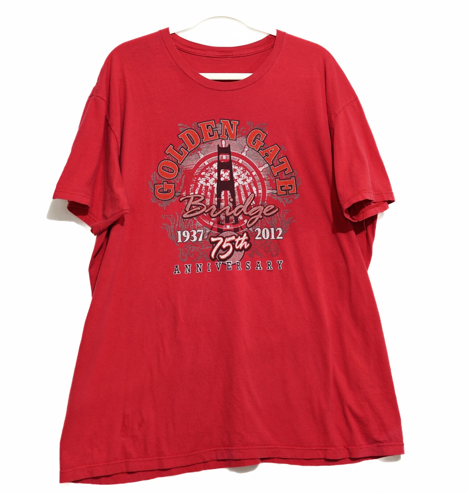 Golden Gate Bridge 75th Anniversary Mens Red T-Shirt Short Sleeve Cotton Size XL gallery