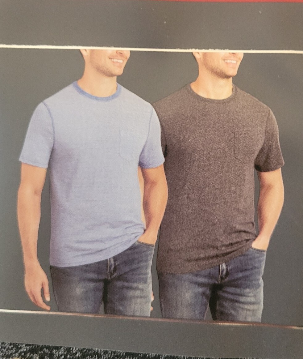 Member's Mark Men's Everyday Soft Wash Pocket Tshirt Tee 2 Pk Sz XL NWT gallery