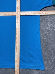 Vtg DISTRESSED Blue Single Stitch 1990’s Shirt sleeve cuff collar Blank L Skate