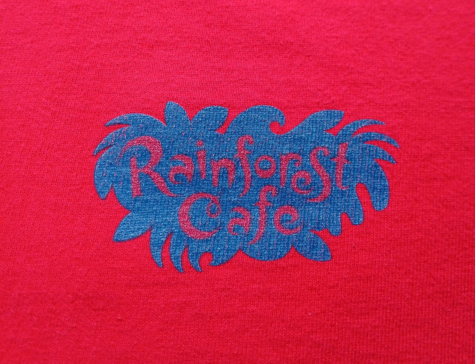 Vintage Rainforest Cafe T-Shirt 2XL Mens Red Made In USA Orlando Florida gallery