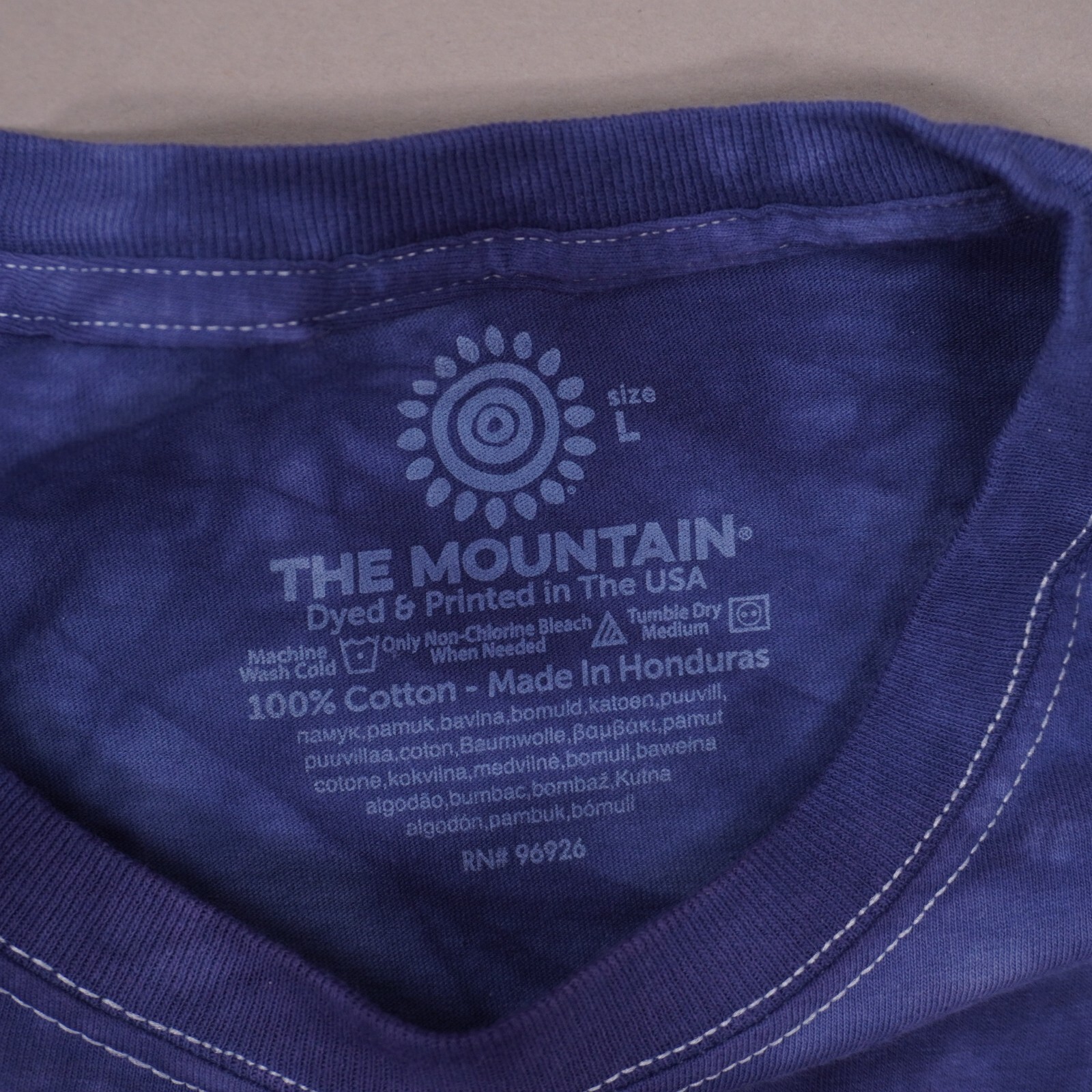 The Mountain USA Kitten Patriotic Graphic Mens Large Blue Tie Dye T Shirt NWOT gallery