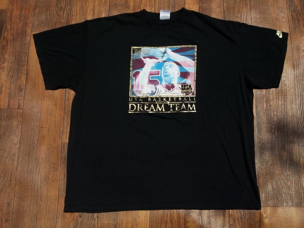 Vintage 90s Nike Dream Team Magic Johnson Olympics T Shirt XXL USA Basketball