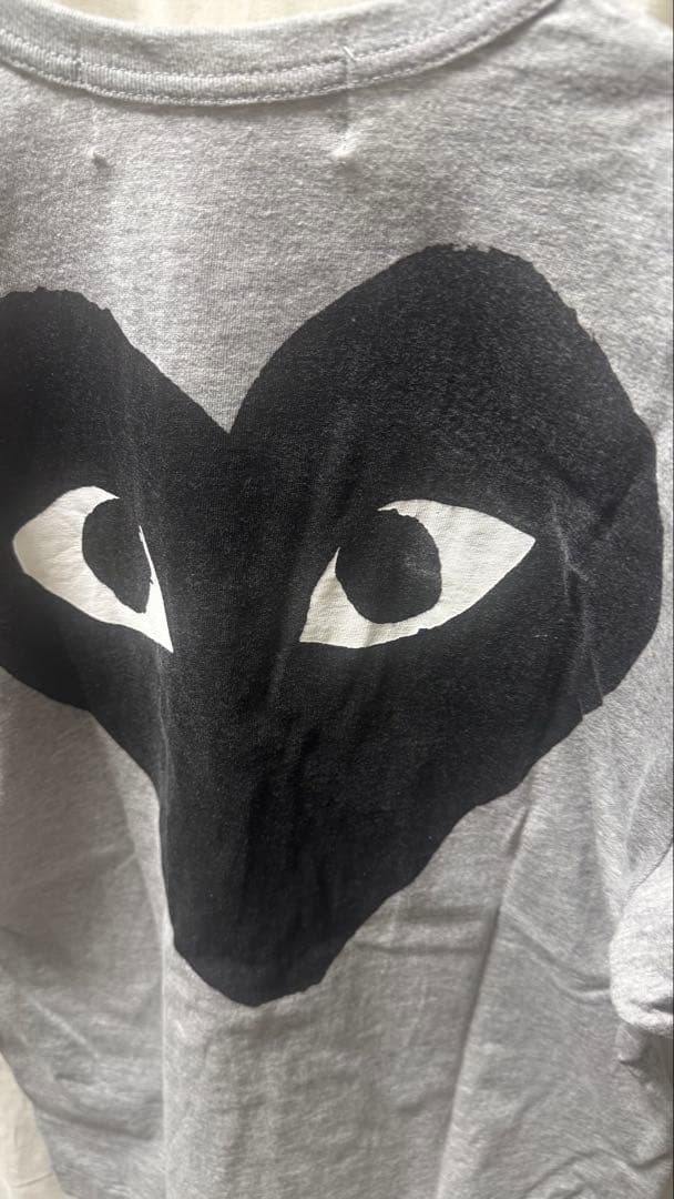 PLAY COMME des GARCONS Gray T-Shirt Black Heart Logo AD2008 Size S gallery