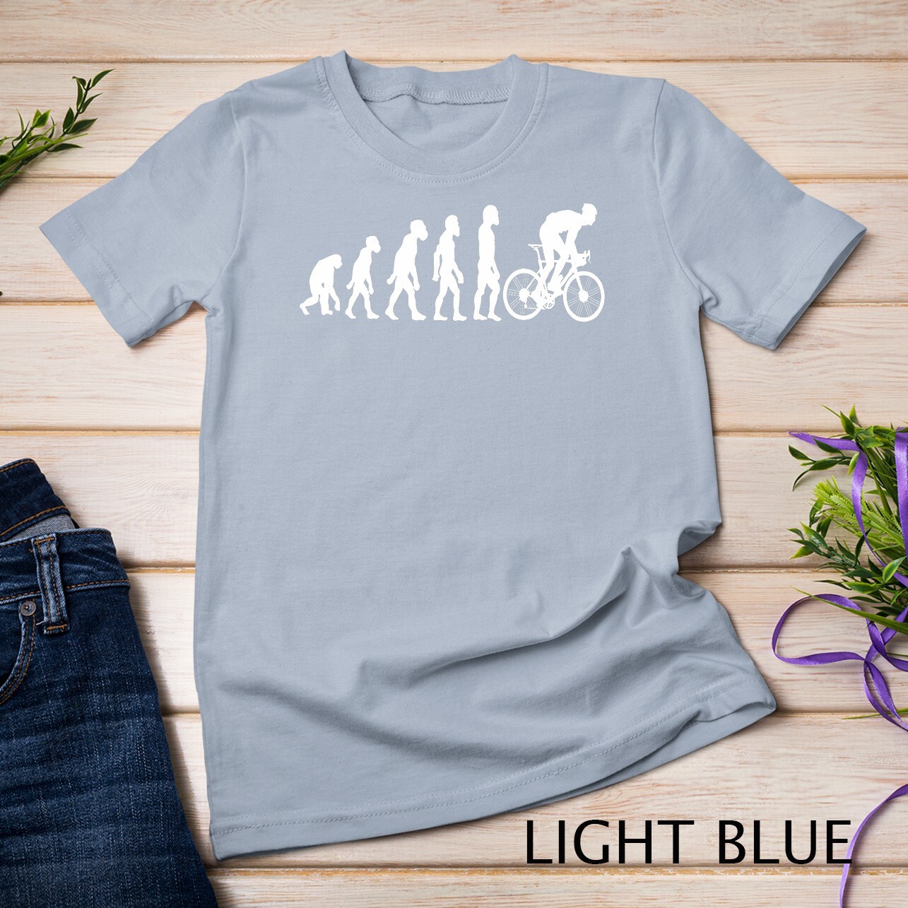 Funny Human Cycling Evolution Athlete Bike Cyclist Biker T-Shirt Unisex T-shirt gallery