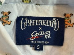 Grateful Dead Section 119 Dancing Bears Shirt Mens S Small Short Sleeve Oxford