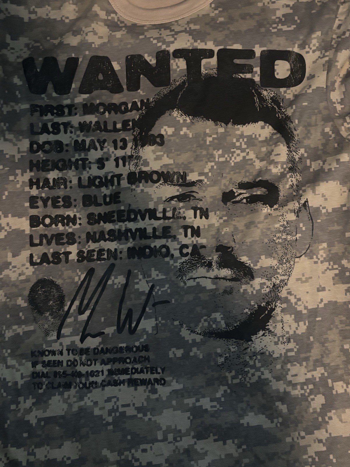 Morgan Wallen Camo Wanted Shirt BRAND NEW Men’s Medium gallery