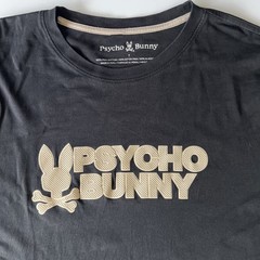Psycho Bunny Graphic Tee Men’s XL (Size 7) Black Embroidered Textured Logo