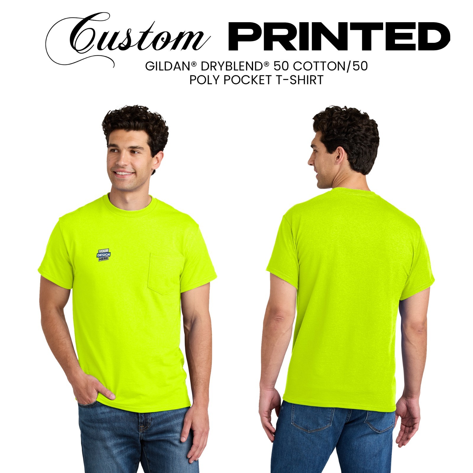 Gildan DryBlend 50 Cotton/50 Poly Pocket T-Shirt, Custom Printed T-Shirt Gift gallery