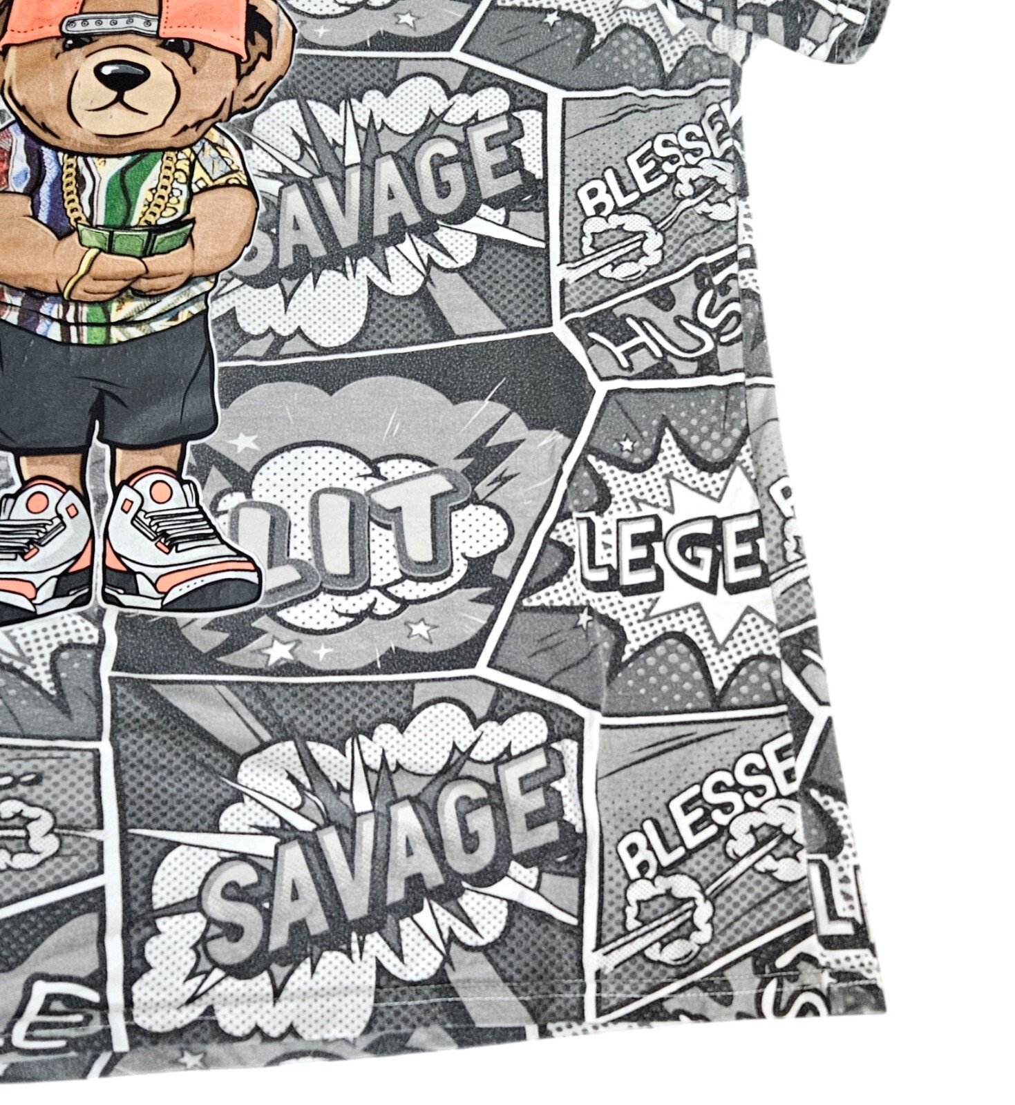 Hustle Blessed Bear Legend Mens 3XL Shirt All Over Print Street Wear Hip Hop gallery