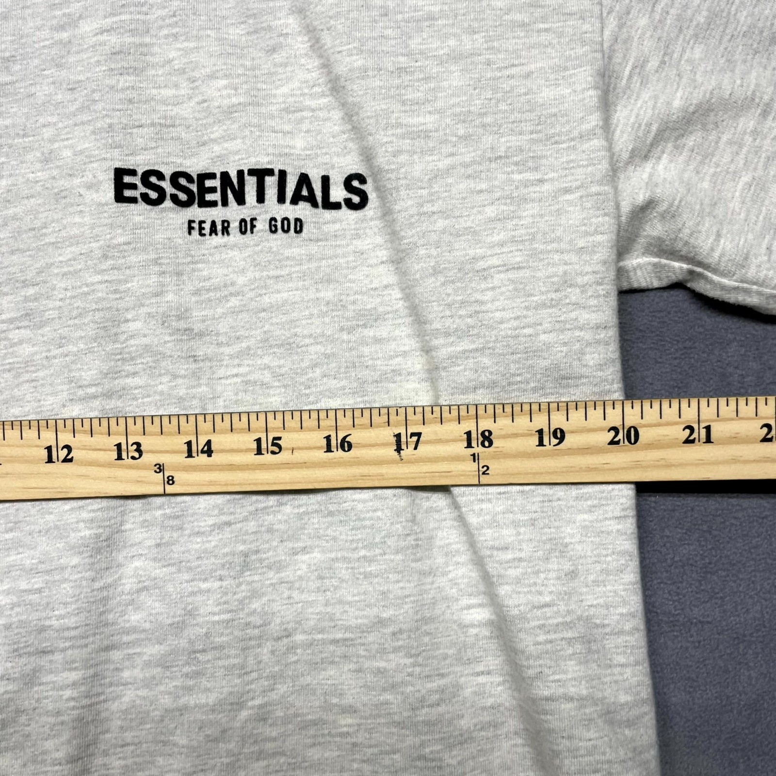 Fear of God Essentials Shirt Men 2XS Heather Gray Spellout Logo Cotton Mock Neck gallery