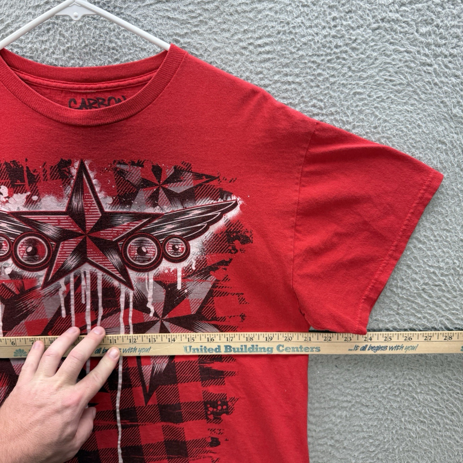 Carbon Shirt Adult Large Red Crewneck Affliction Style Skater Grunge Faded Y2K gallery