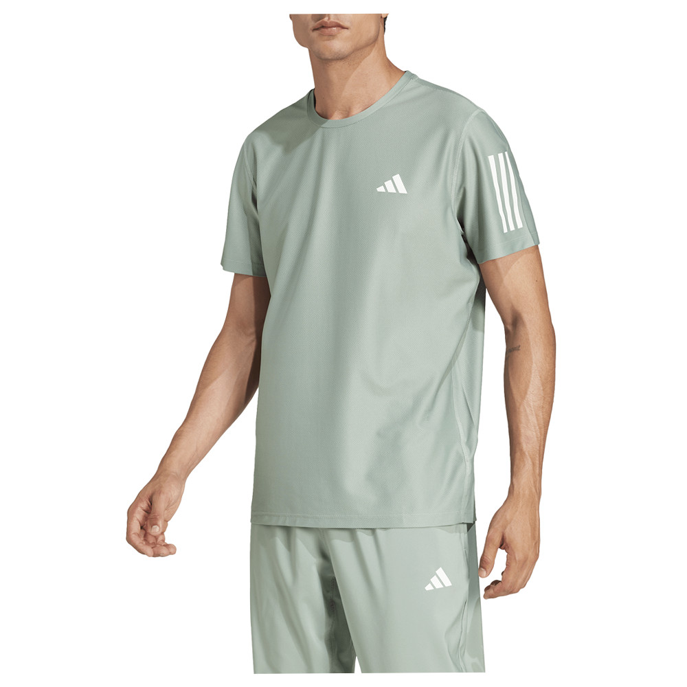 adidas Own The Run Crew Neck Short Sleeve T-Shirt Mens Green Casual Tops JC9793 gallery