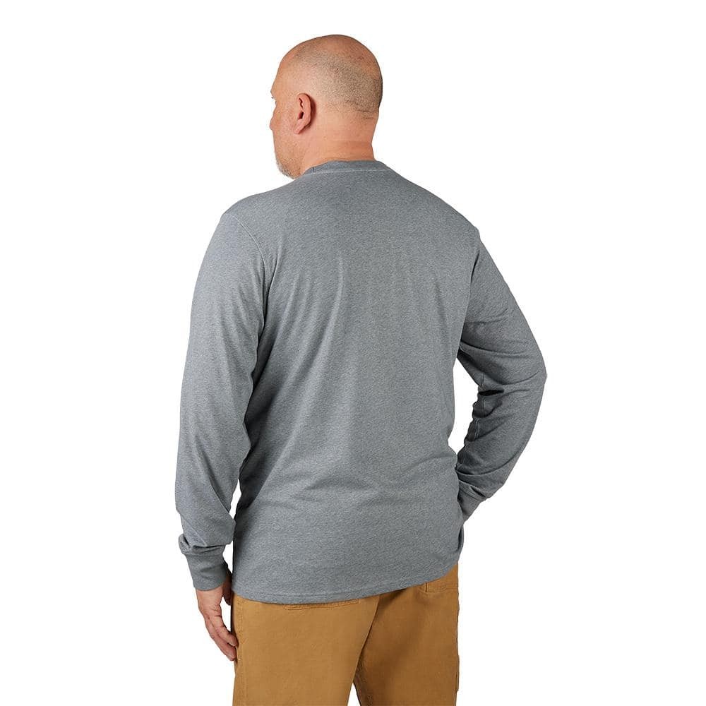 Milwaukee Men's Large Gray Cotton/Polyester Long-Sleeve Hybrid Work T-Shirt gallery