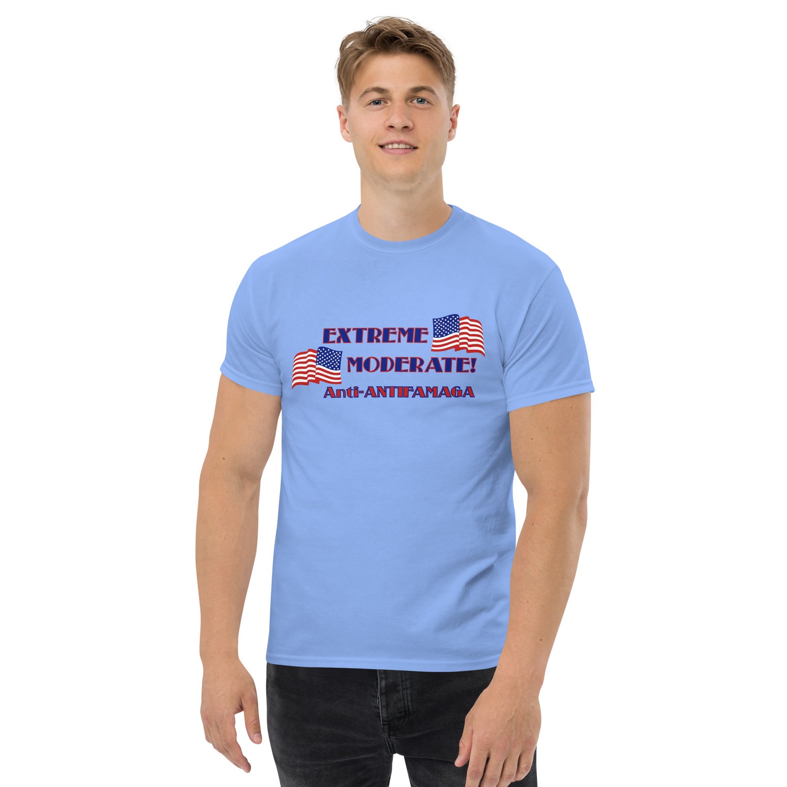 "Extreme Moderate" Unisex T-shirt Centrist Politics Anti-MAGA Anti-Antifa gallery