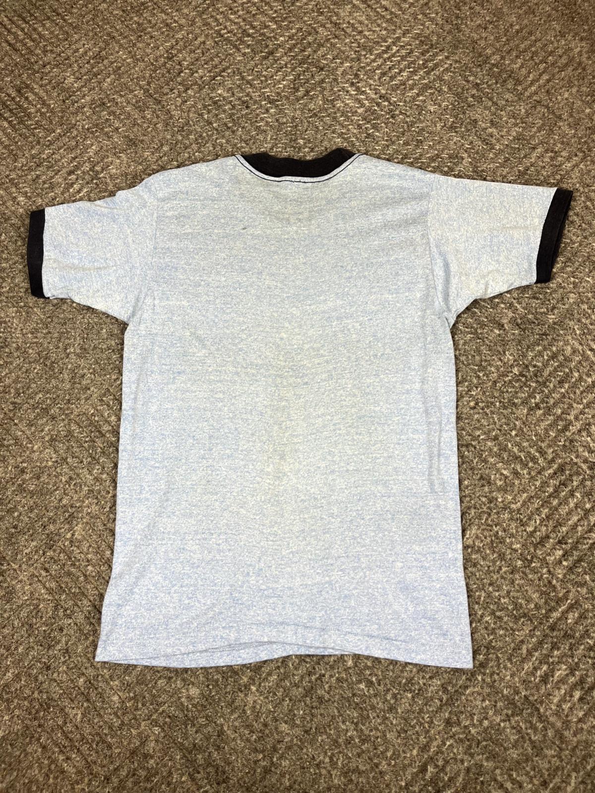 Vintage 70's Workin For The Weekend T Shirt Adult Small Blue Funny Ringer gallery