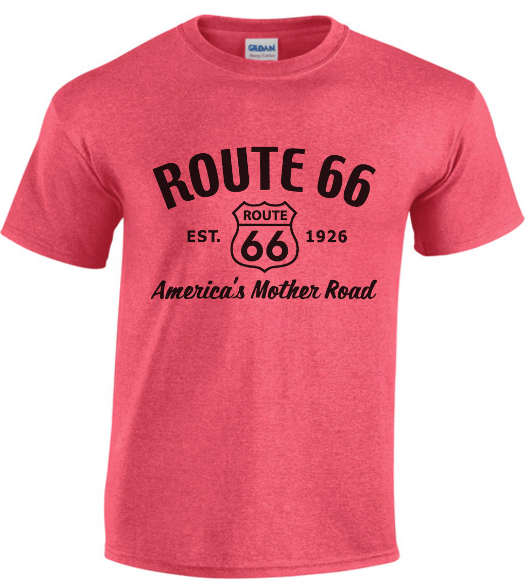 Rt 66 Mens T-shirts Mens Graphic Tees Route 66 Sign Highway Biker Road Trip gallery
