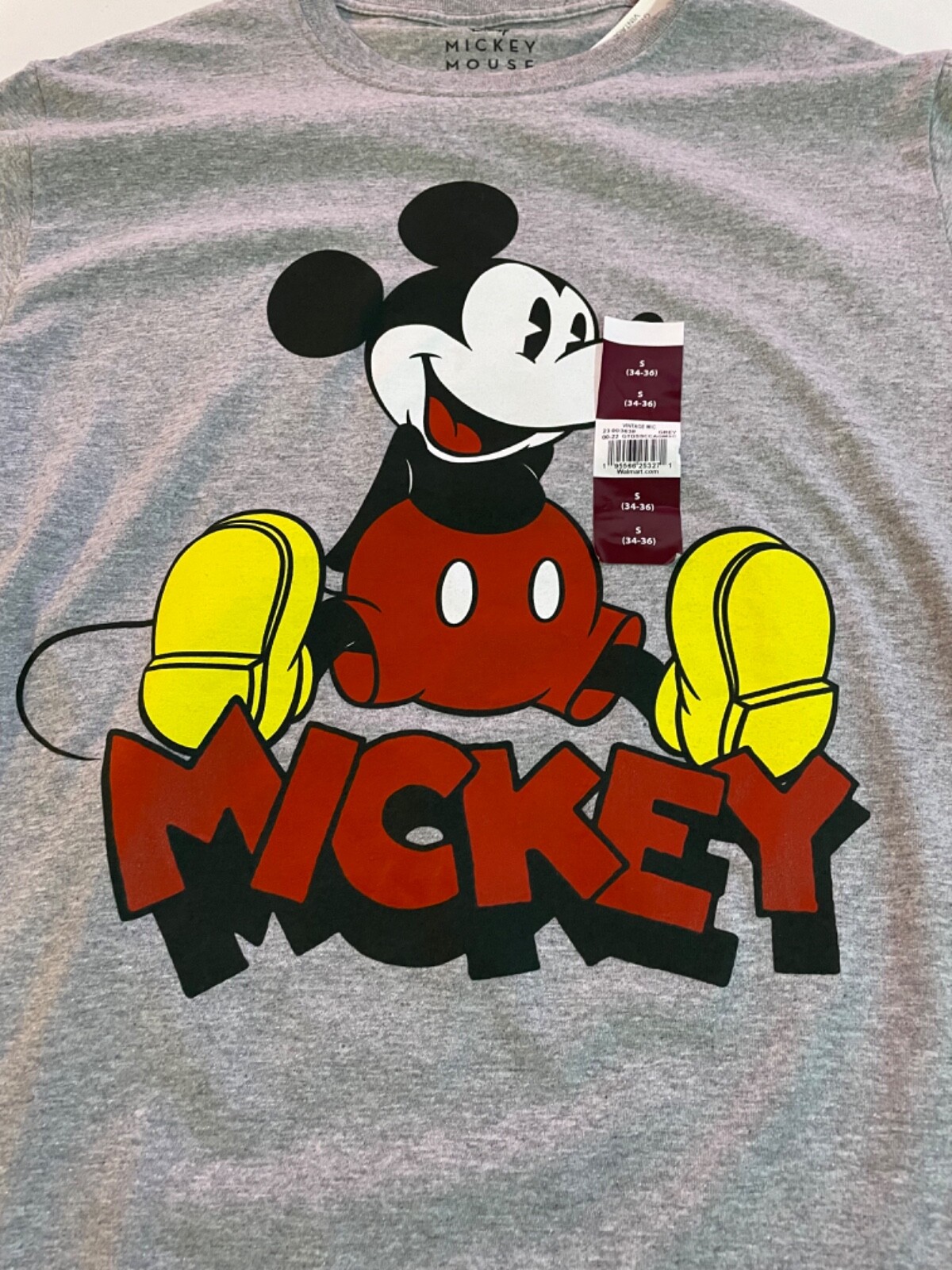 Disney Vintage Mickey Gray Short Sleeve Tee Men's 34-36 gallery