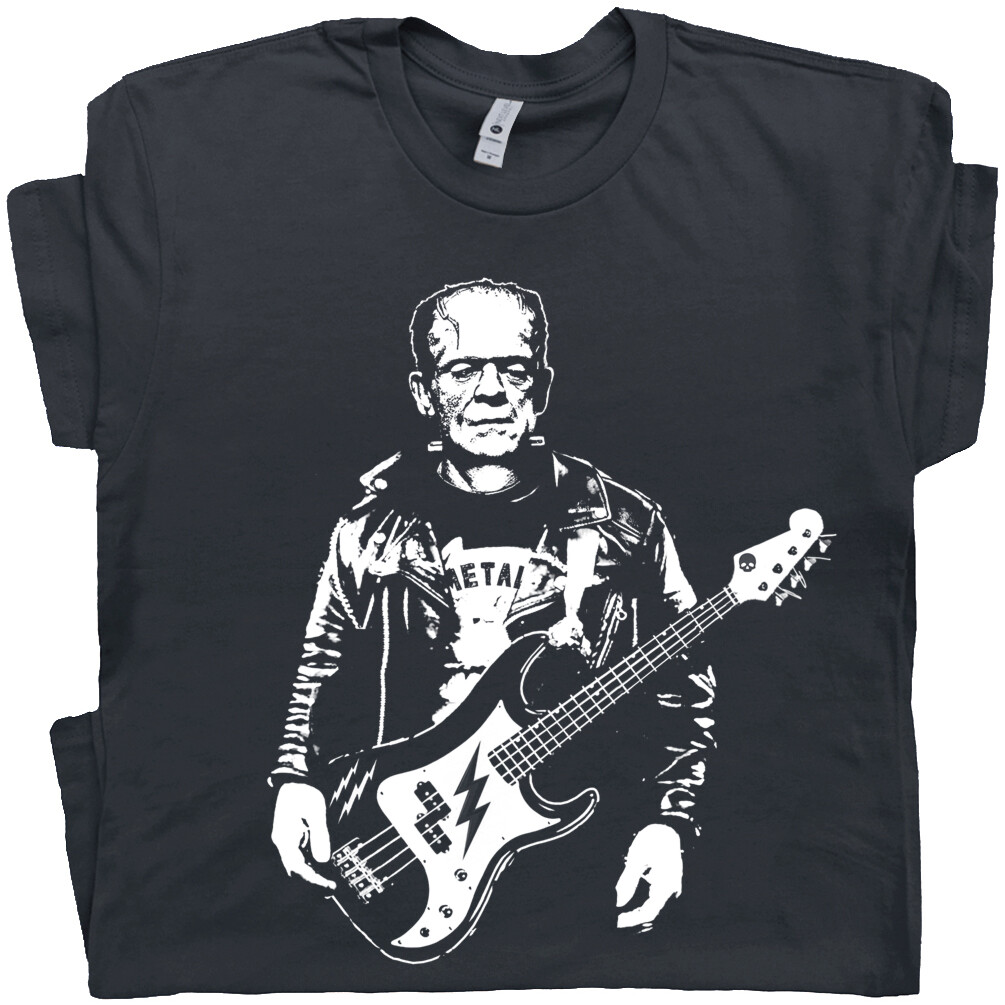 Bass Guitar T Shirt Cool Electric Acoustic Men Women Bassist Vintage Rock Frank
