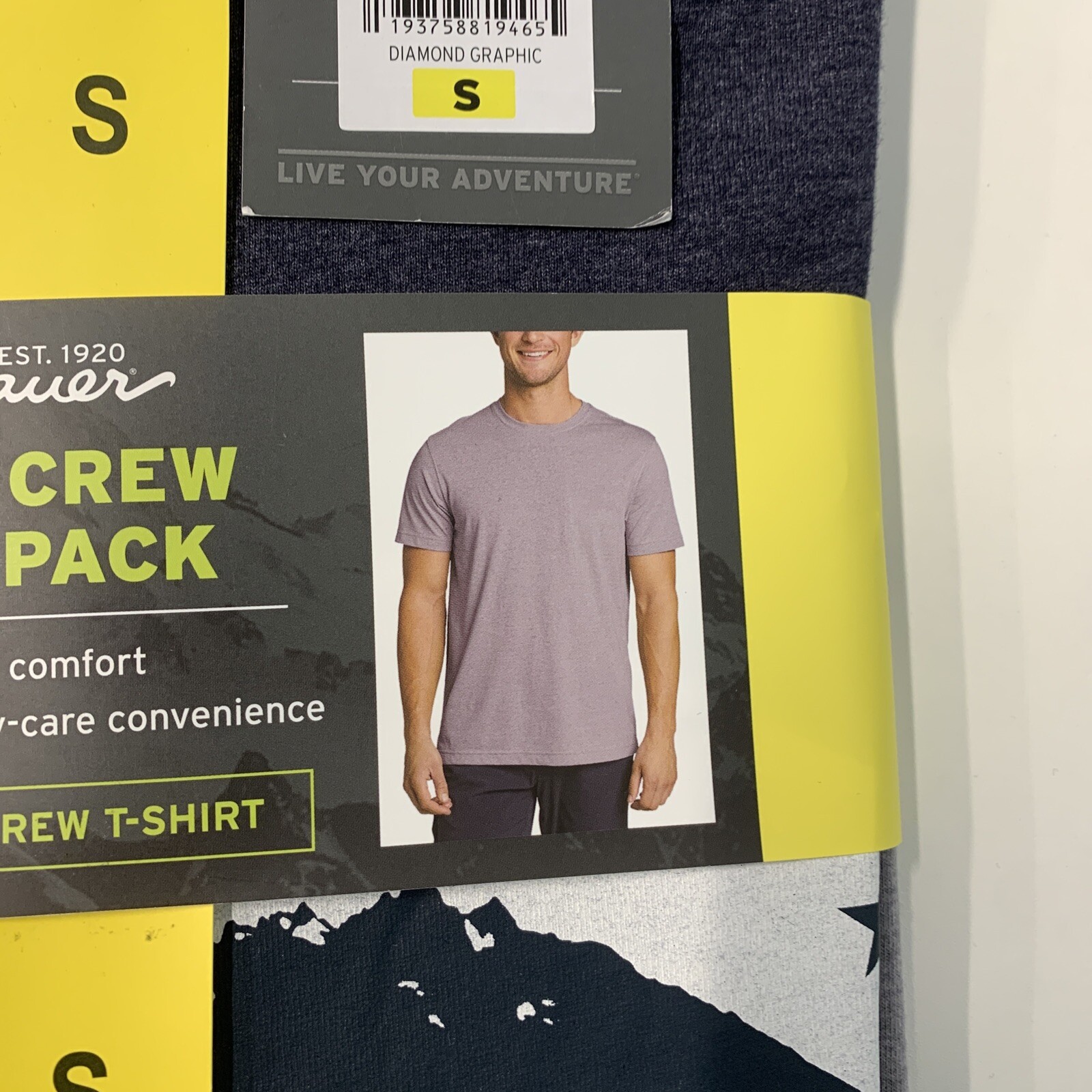 Eddie Bauer Graphic & Crew T-shirt 2-Pack NEW Mens Expedition LOGO NEW. SMALL S gallery
