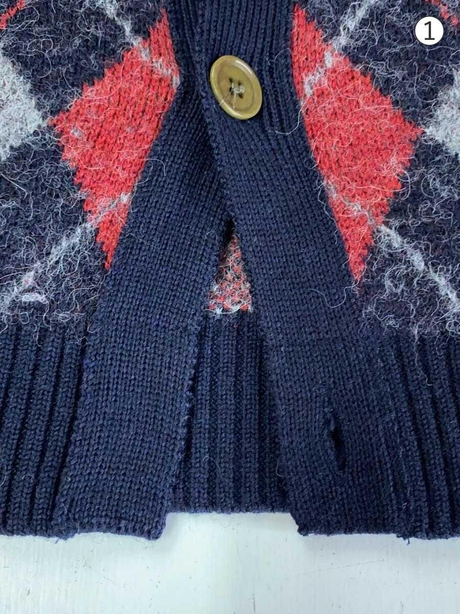 John UNDERCOVER Alpaca Blend Argyle Pattern Cardigan 2 Wool NVY JUP4901 gallery