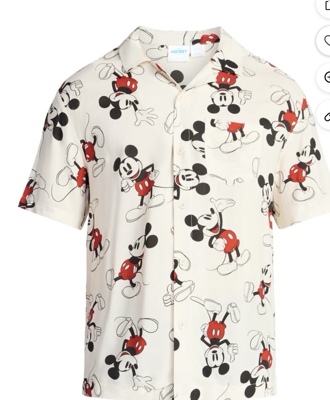 Disney Mickey Mouse Neff Men's Short Sleeve Shirt Black/White, Size XXL gallery