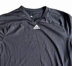 Adidas Mens Large Black Performance T-Shirt 3 Stripes Logo Athletic Tee