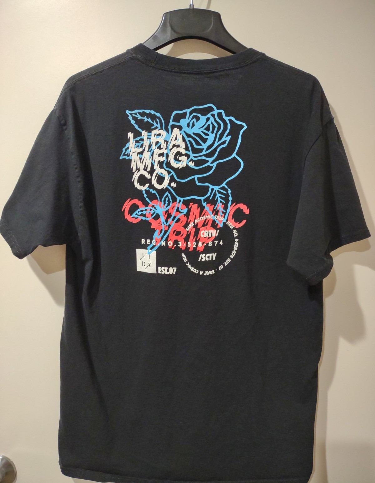 LIRA MFG CO Men’s Logo Black T-Shirt Large Excellent! ***FREE SHIPPING***
