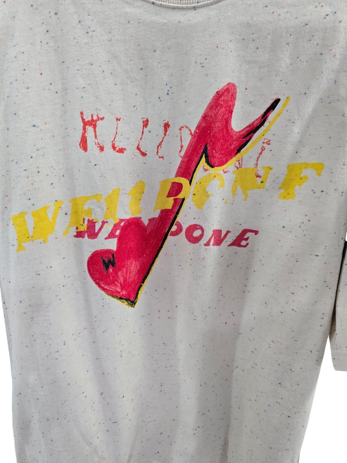 ​WE11DONE Oversized Graphic Speckled T-Shirt White Men's Size M gallery