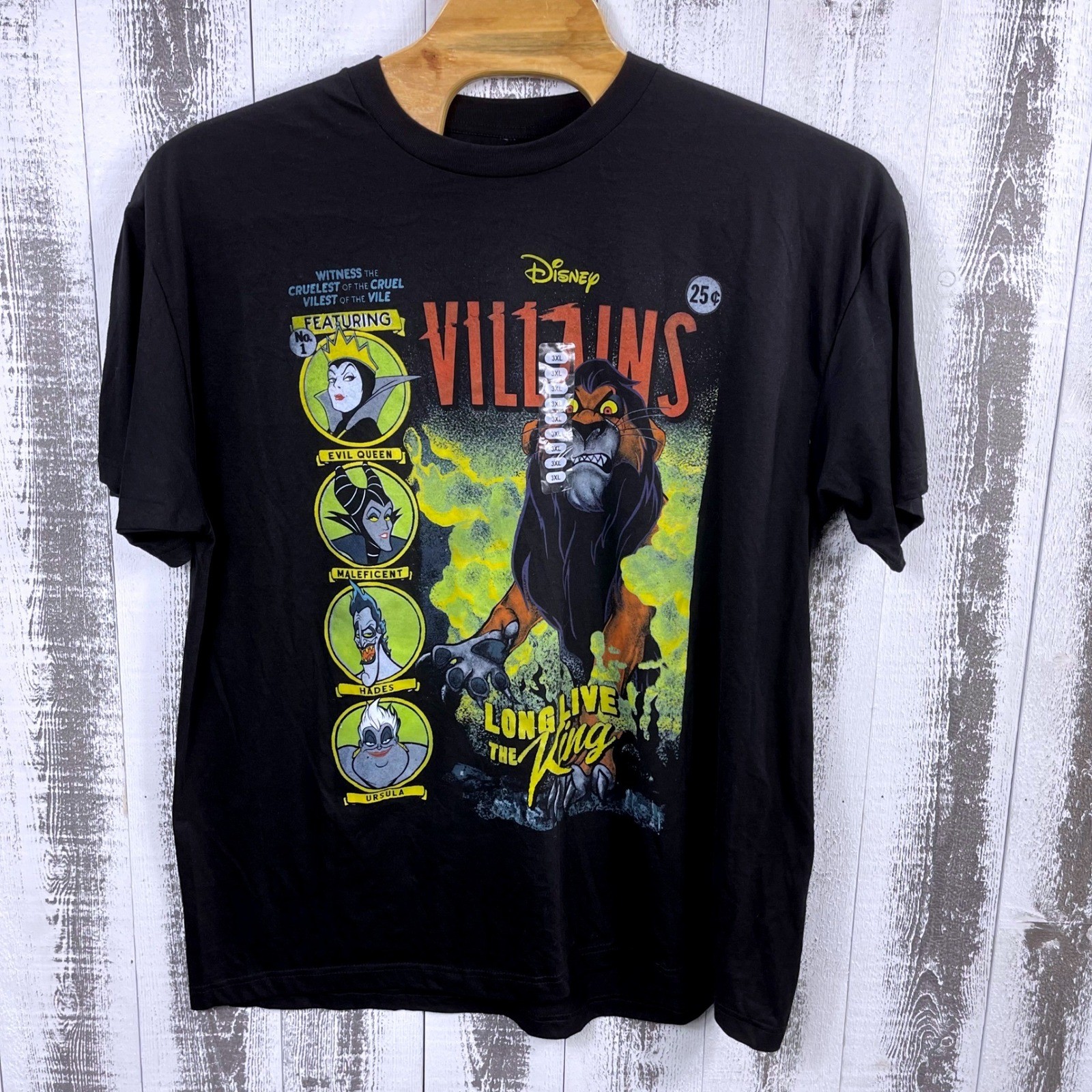 Disney T-Shirt Men's 3XL Villains Scar Evil Queen Hades Ursula Black gallery