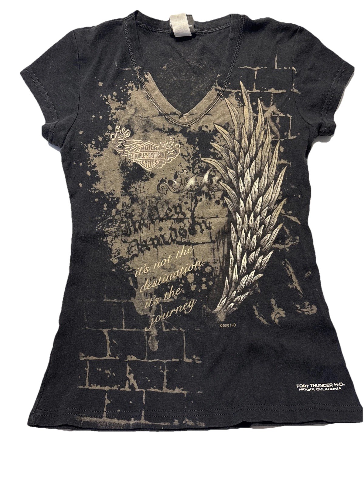 Harley Davidson Womens Medium Vneck T-shirt #b5