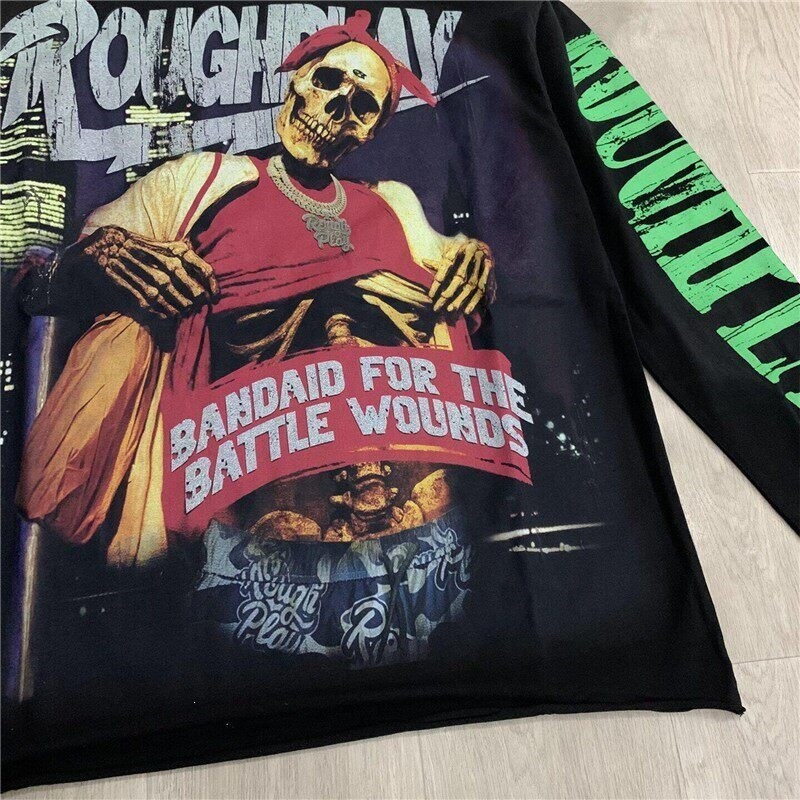 RoughPlay High Street Distressed Washed Skull Print Long Sleeve T-shirt gallery