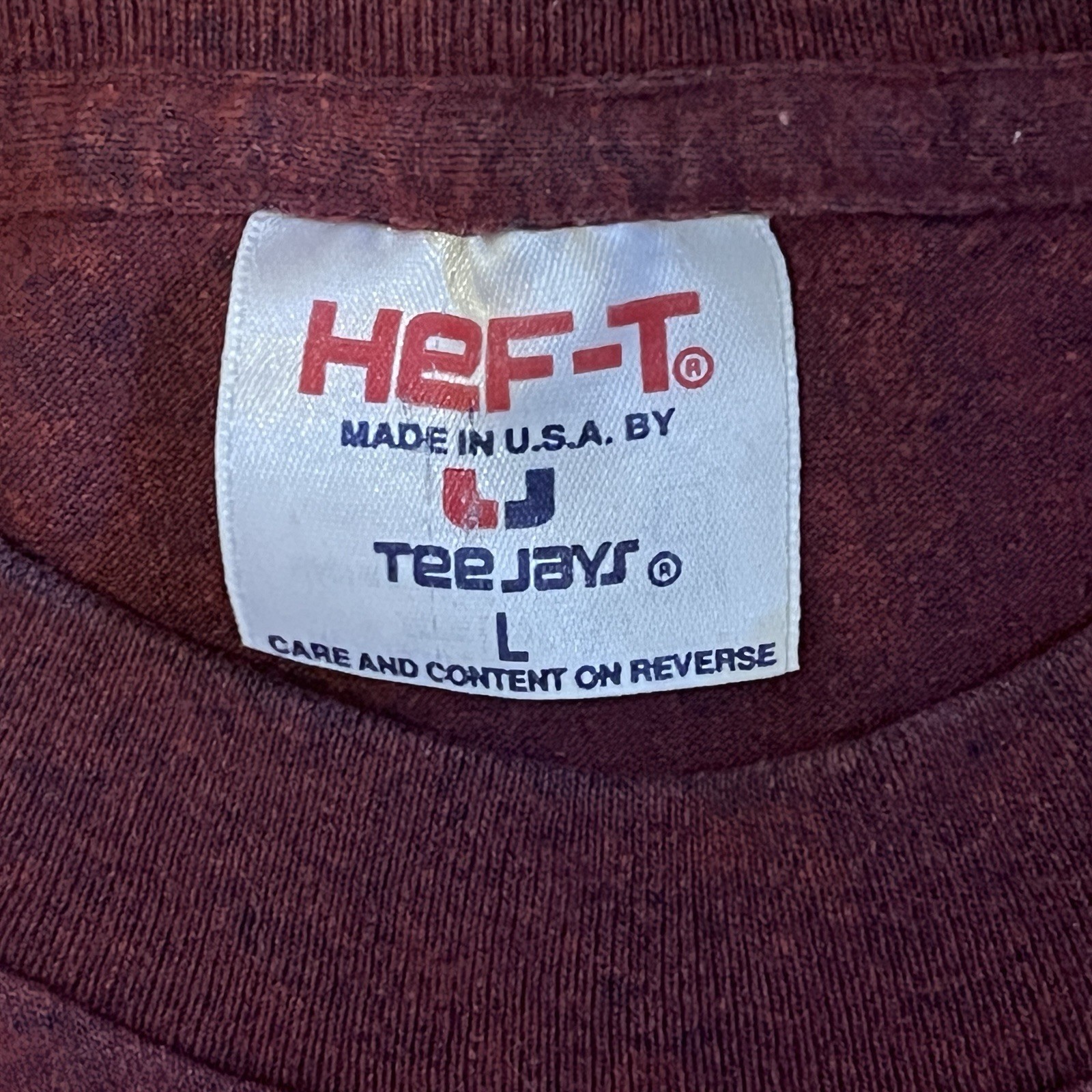 Vintage Hef-T Teejays Large Texas Giant Rollercoaster T-Shirt Burgundy Graphic gallery