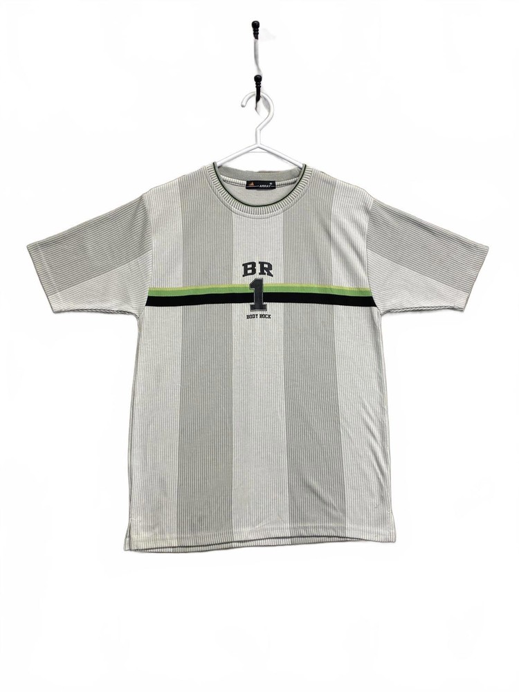 Array Body Rock BR 1 2 Tone Grey Striped T-Shirt No Size Tag See Measurements