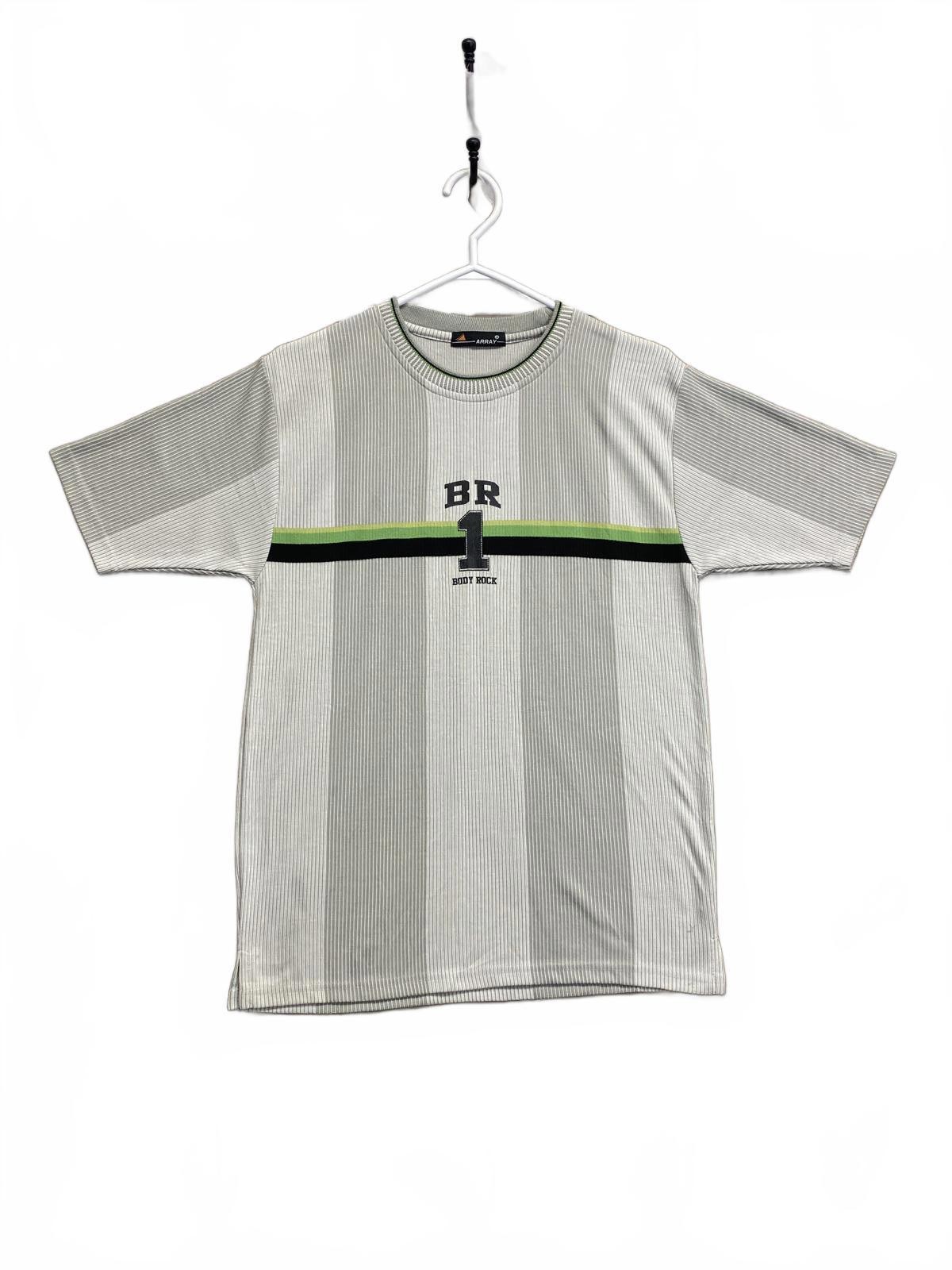Array Body Rock BR 1 2 Tone Grey Striped T-Shirt No Size Tag See Measurements
