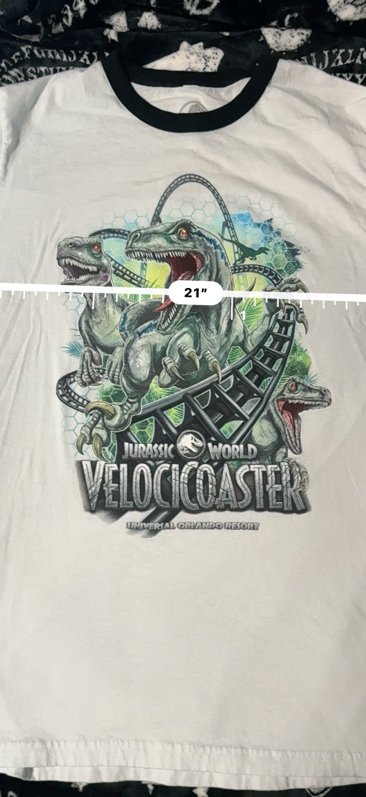 Jurassic World Universal Studios Parks Velocicoaster Attraction Raptors Men’s LG gallery