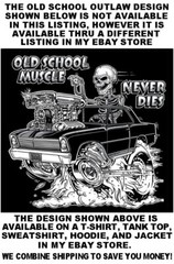 Shake Rattle Roll Model A Coupe Greaser Street Rod Blown Hemi Skull T-shirt W531