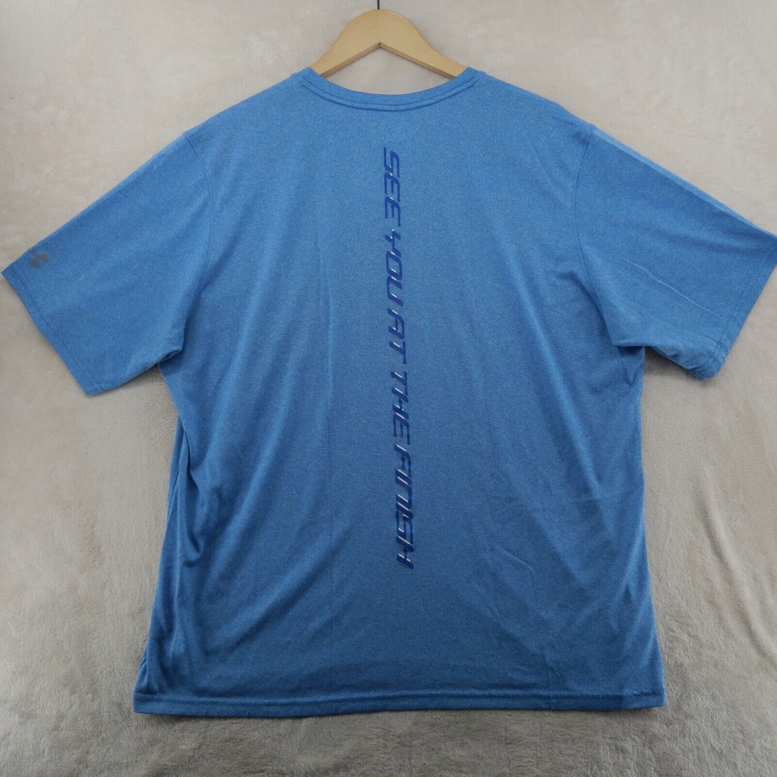 Under Armour Run Heatgear Loose Fit Men's Size XL Solid Blue Crew-Neck T-Shirt gallery