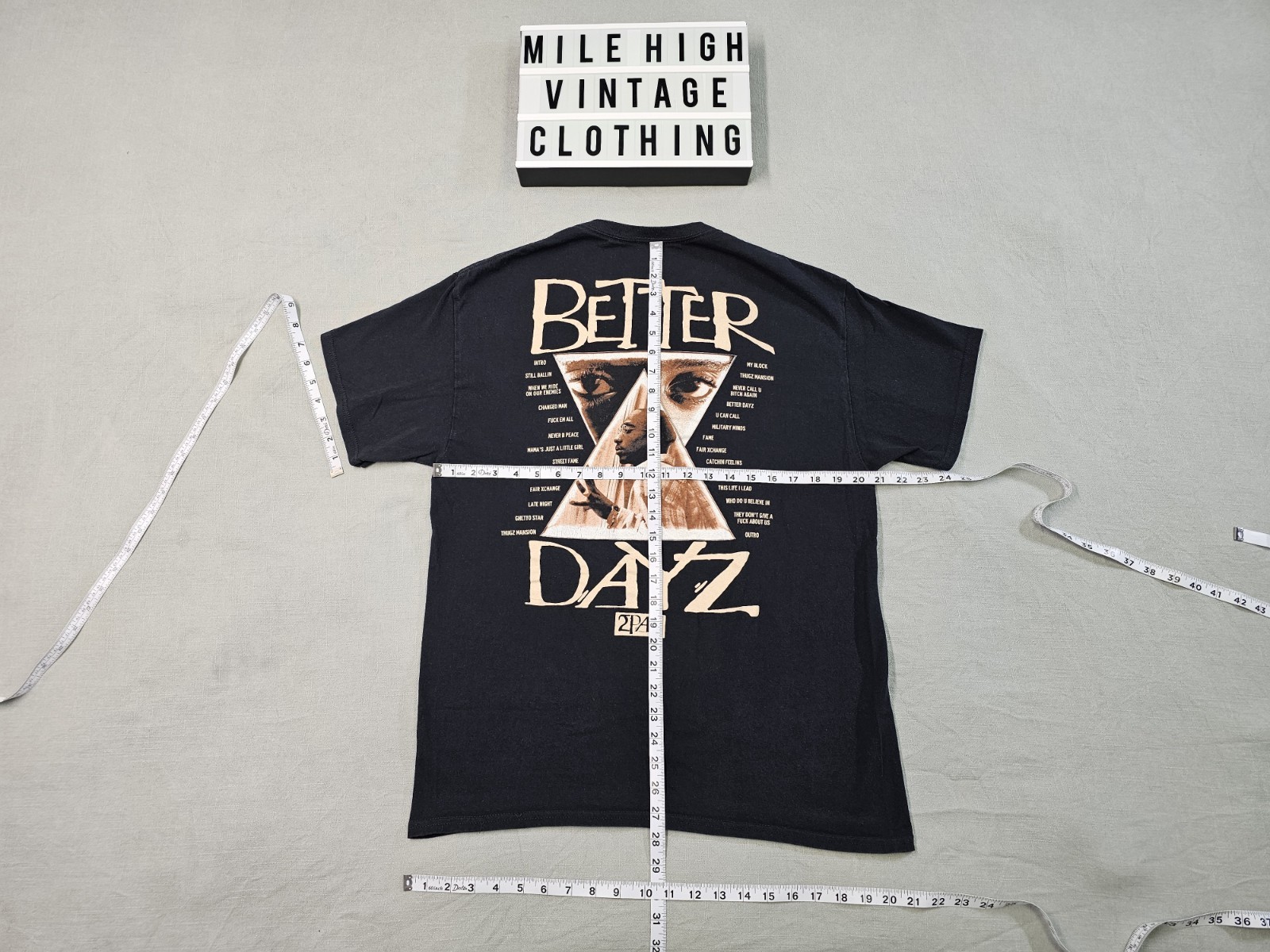 Men's Tupac Shakur Shirt L Better Dayz Hip Hop Rap Music Tee Black Retro 2pac gallery